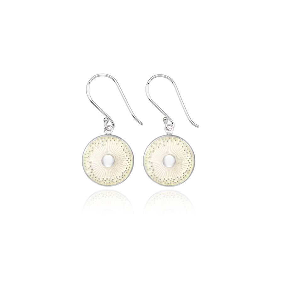 White Enamel Diatom Earrings