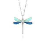 Dragonfly Mint & Kingfisher Enamel Pendant