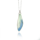 Dragonfly Wing Pale Blue Enamel Pendant