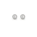 Diamond Halo Eclipse Platinum Earrings