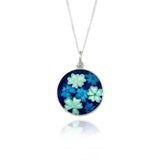 Forget Me Not Enamel Kingfisher Blue Pendant