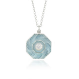 Enamelled Grey Guilloché Diamond Pendant