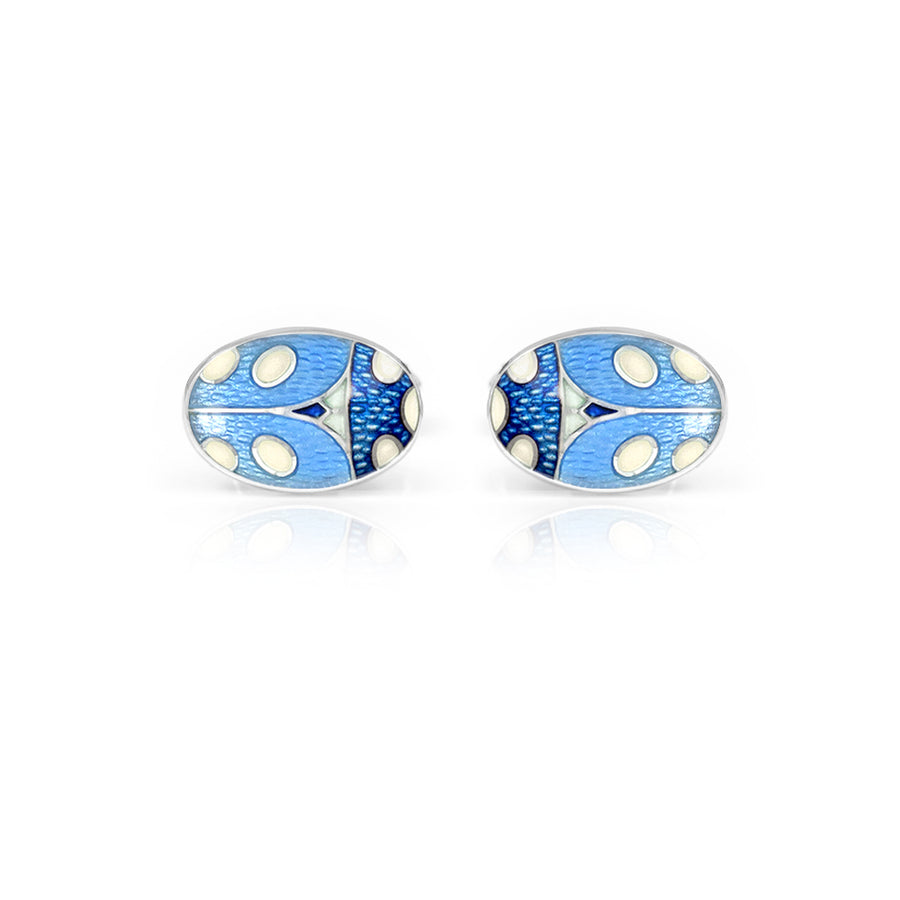 Ladybird Enamelled Blue Cufflinks