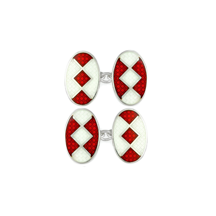 Enamelled Red Liberty Chain Cufflinks
