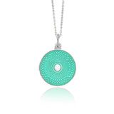 Enamelled Mint Round Guilloché Pendant