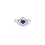 Sapphire Halo Platinum Ring