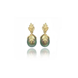 Pistachio South Sea Pearl Gold Earrings