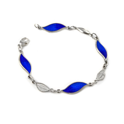Enamelled Blue Leaf Bracelet